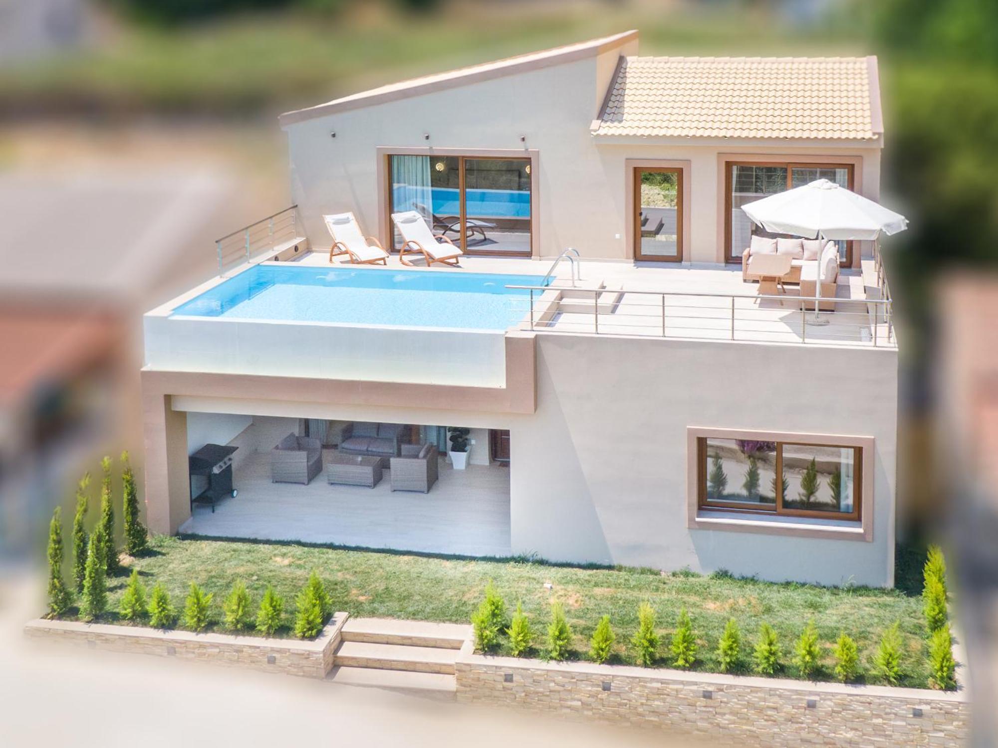 Villa Vasillis-Heated Swimming Pool With Infinity View Vitalades Bagian luar foto